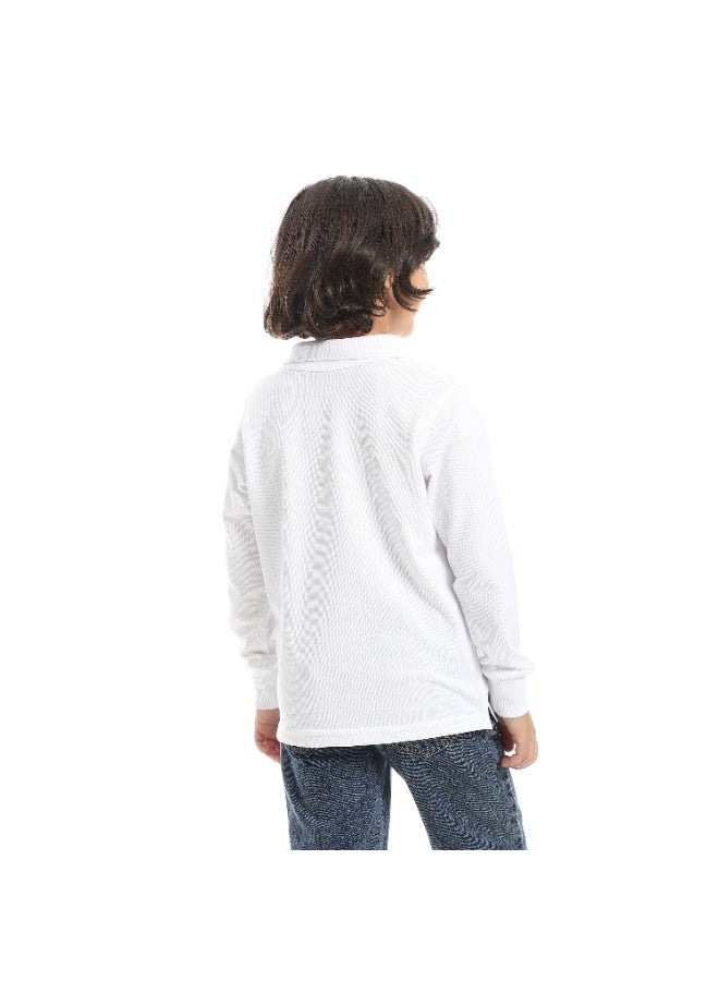 سيزار تيشرت بولو اولادي بياقة واكمام طويلة - Image 3