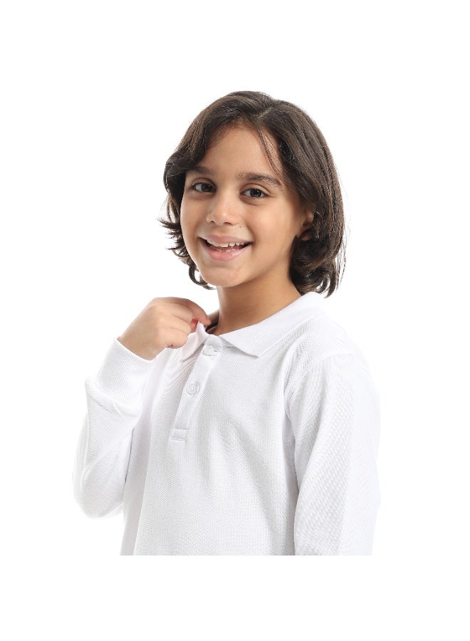 سيزار تيشرت بولو اولادي بياقة واكمام طويلة - Image 5