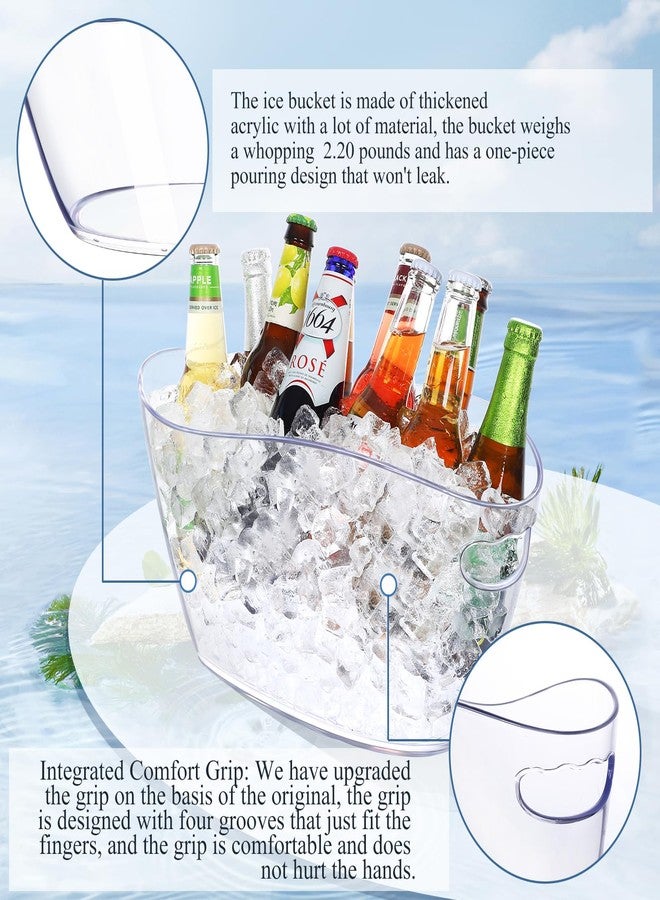 tchrules Ice Bucket, Acrylic Ice Bucket for Parties, Mimosa Bar Supplies, Beverage Tub for Champagne Beer, Sparkling, Wine, Cocktails(7L-Clear) - Image 2