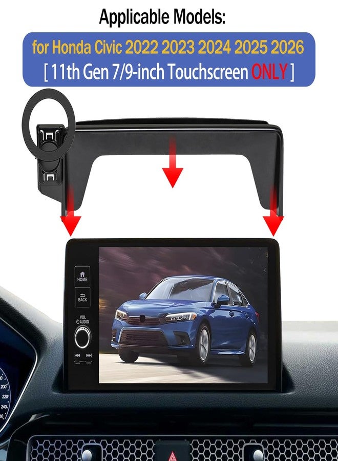 Hesanzol Magnetic Phone Holder for Honda Civic 2026 2025 2024 2023 2022 [11th Gen 7/9-inch Screen] Car Phone Mount for Civic Hatchback Sedan Touchscreen, Compatible with MagSafe - Image 2