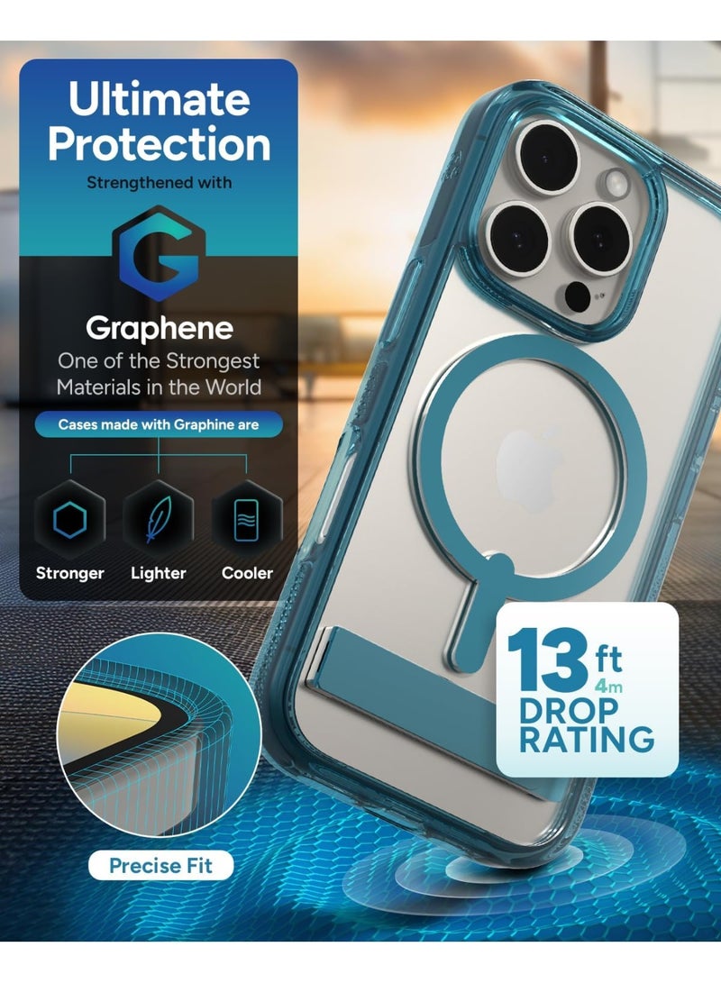 ZAGG Santa Cruz Snap Case for iPhone 16 Pro – MagSafe Compatible, 13ft Military-Grade Drop Protection, Graphene Reinforced,  Retro Blue - Image 4