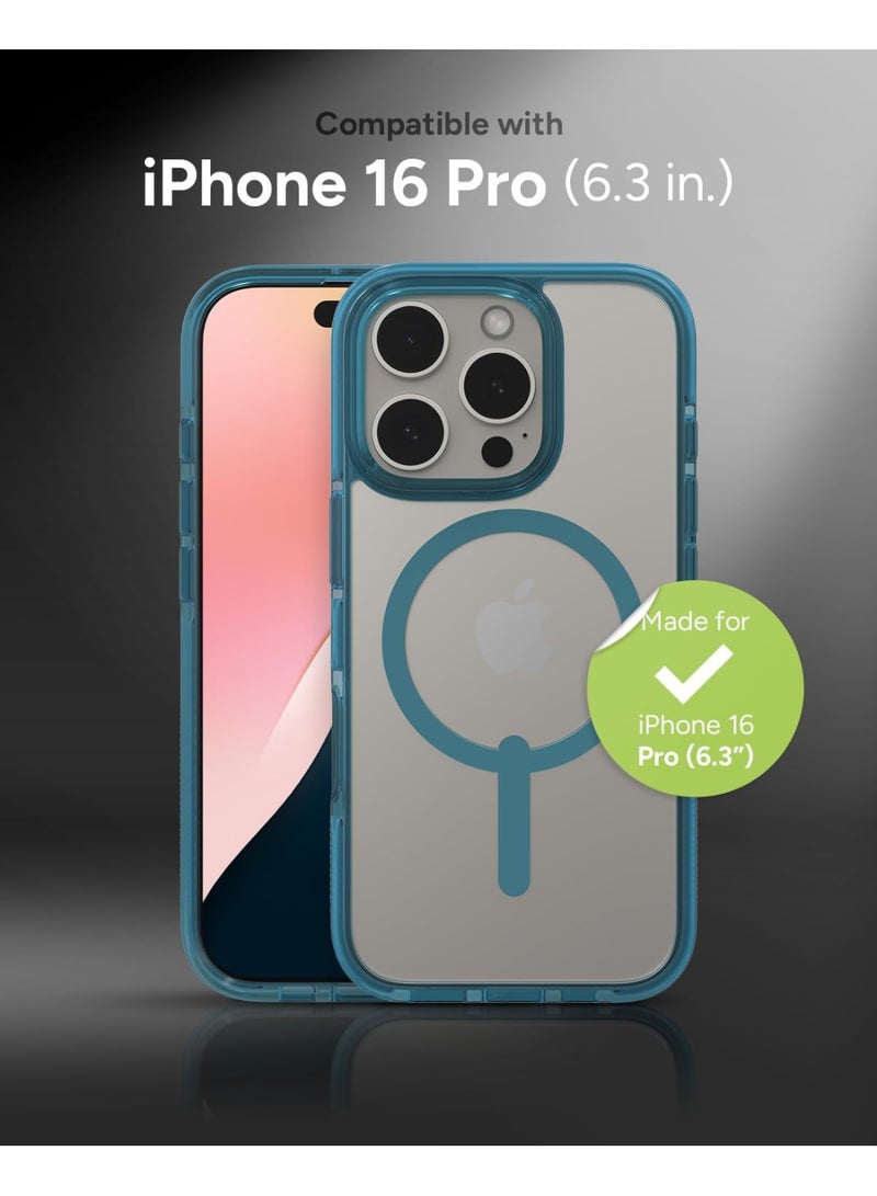 ZAGG Santa Cruz Snap Case for iPhone 16 Pro – MagSafe Compatible, 13ft Military-Grade Drop Protection, Graphene Reinforced,  Retro Blue - Image 2