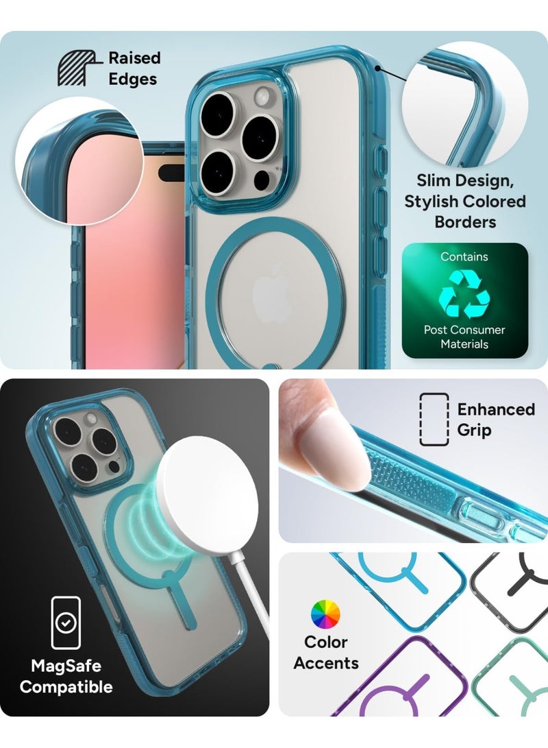 ZAGG Santa Cruz Snap Case for iPhone 16 Pro – MagSafe Compatible, 13ft Military-Grade Drop Protection, Graphene Reinforced,  Retro Blue - Image 5