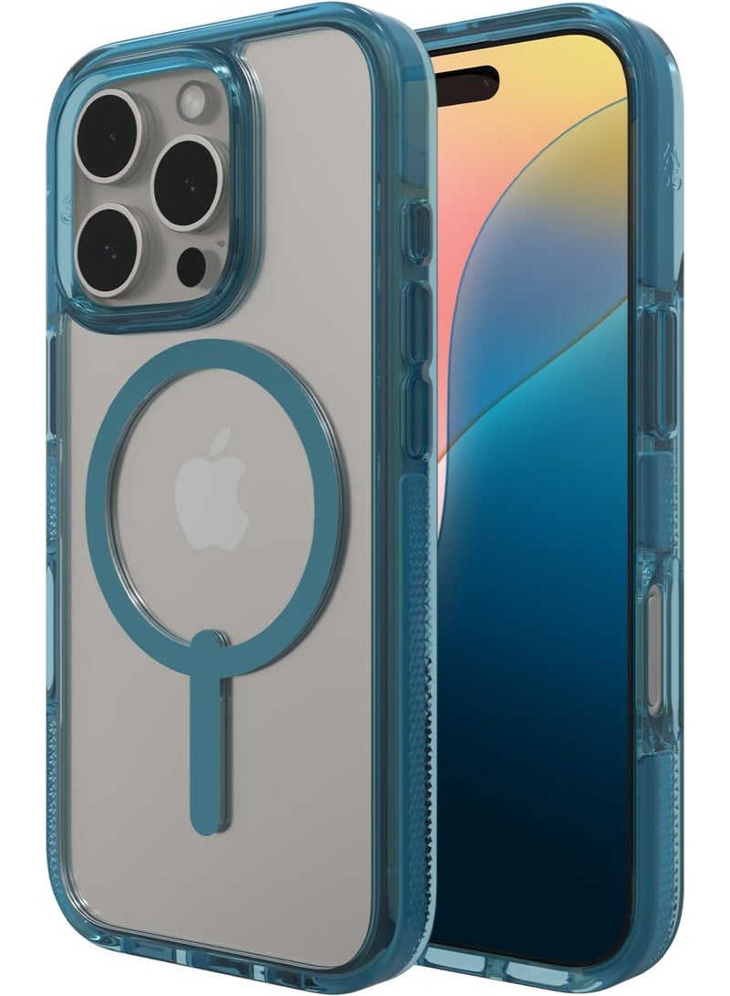 ZAGG Santa Cruz Snap Case for iPhone 16 Pro – MagSafe Compatible, 13ft Military-Grade Drop Protection, Graphene Reinforced,  Retro Blue - Image 1