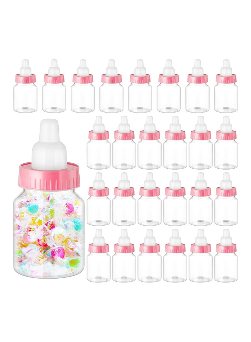 Tessco 72 Pcs Baby Bottle Shower Favor Mini Plastic Candy Box Shower Supplies Pink - Image 1