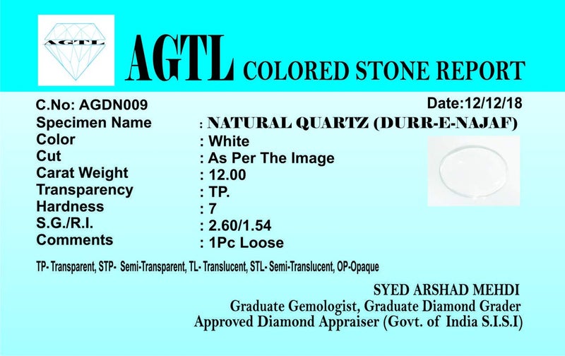 AKELVI GEMS Store Lab Certified Natural Durr-E-Najaf Gemstone/Original Durre Najaf/Real Dure Najaf Stone by - Image 2