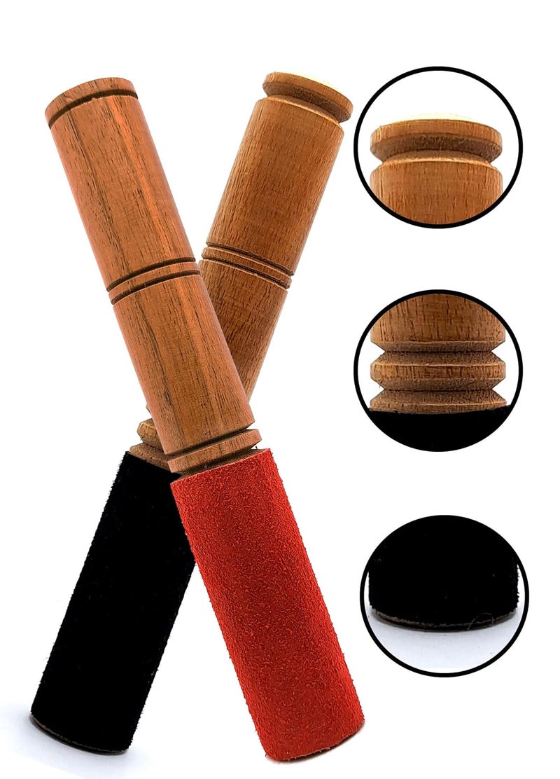 Uv Creation Singing Bowl Stick/Striker Pair Of 2 Stick Wooden And Leather (Red, Black) - Image 3