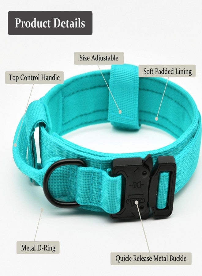 CADONO Tactical Dog Collar, Adjustable Military Training Nylon Dog Collar with Control Handle and Heavy Quick-Release Metal Buckle for Small Medium Large Dogs, Blue XL - Image 2