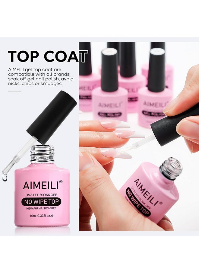 AIMEILI AIMEILI No Wipe Top Coat Soak Off U V LED Gel Nail Polish  - Image 5
