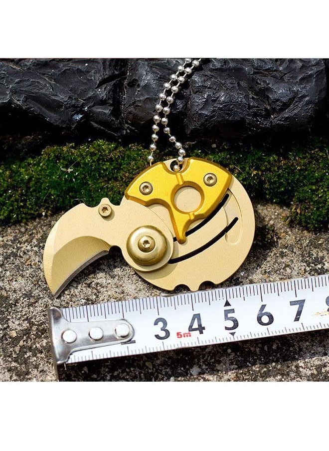 fashionhome Outdoor Camping Mini Portable Folding Blade Coin Knife Necklace Knife Pocket Knife  - Image 3