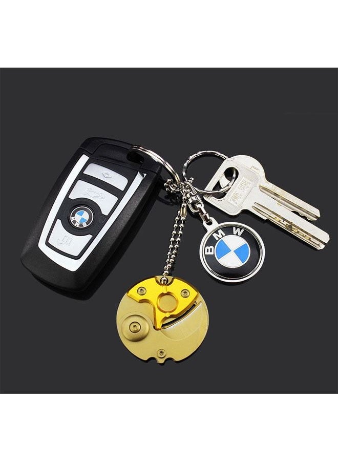 fashionhome Outdoor Camping Mini Portable Folding Blade Coin Knife Necklace Knife Pocket Knife  - Image 2
