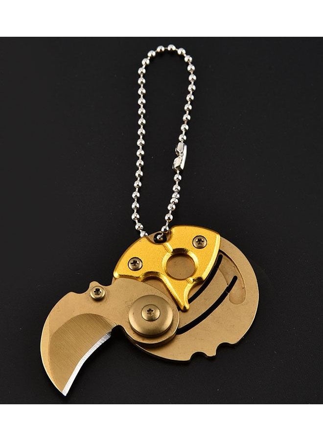 fashionhome Outdoor Camping Mini Portable Folding Blade Coin Knife Necklace Knife Pocket Knife  - Image 1