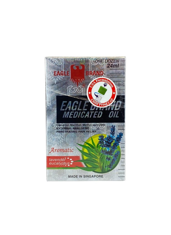Eagle Eagle 12 Packs - 24ml Brand Medicated Oil External Analgesic (Aromatic-Lavender Eucalyptus) Dầu gió 24ml 鹰标德国风油精(薰衣草尤加利香味) (十二瓶装)  - Image 2
