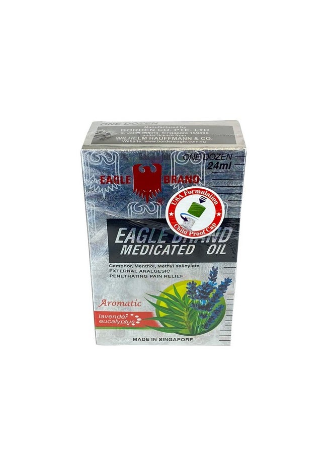 Eagle Eagle 12 Packs - 24ml Brand Medicated Oil External Analgesic (Aromatic-Lavender Eucalyptus) Dầu gió 24ml 鹰标德国风油精(薰衣草尤加利香味) (十二瓶装)  - Image 5