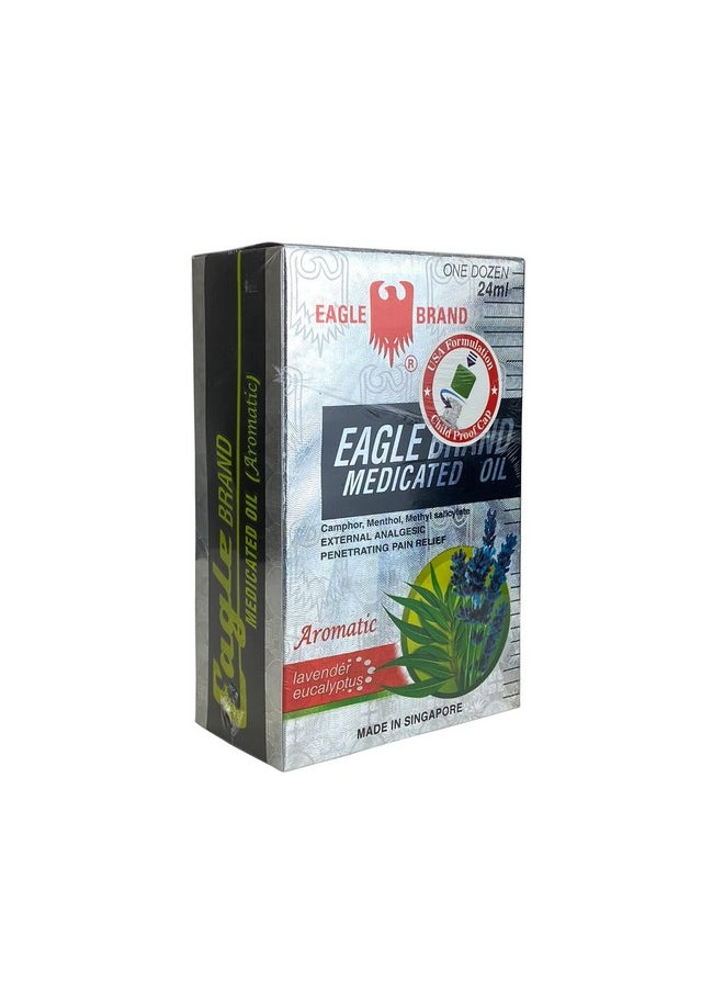 Eagle Eagle 12 Packs - 24ml Brand Medicated Oil External Analgesic (Aromatic-Lavender Eucalyptus) Dầu gió 24ml 鹰标德国风油精(薰衣草尤加利香味) (十二瓶装)  - Image 4