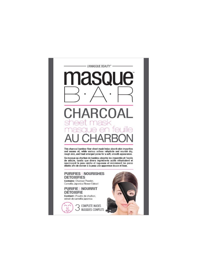 Masque Bar Charcoal Sheet Mask 3 Pack - Image 3