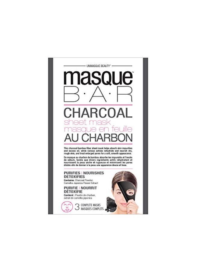 Masque Bar Charcoal Sheet Mask 3 Pack - Image 1