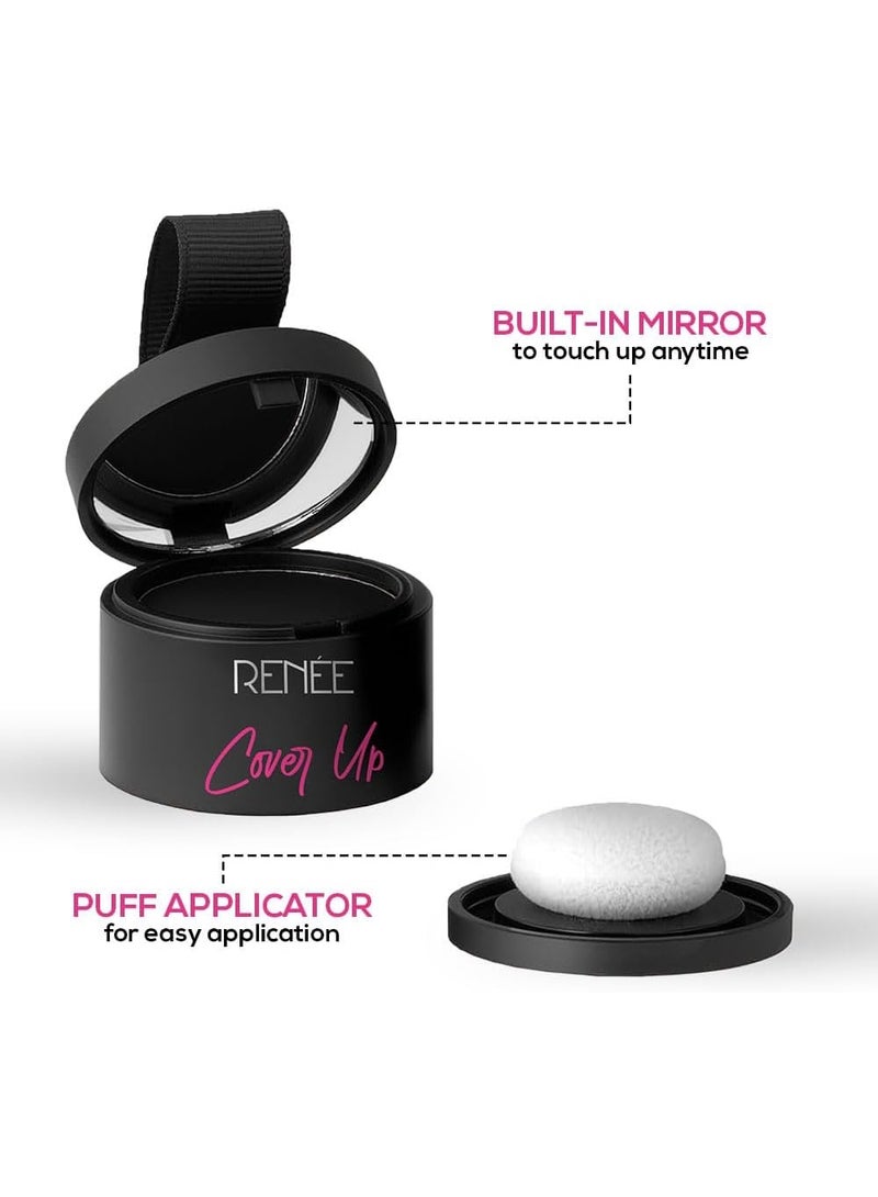 رينيه بودرة رينيه لتغطية الشعر - أسود، تساعد على تغطية جذور الشعر الرمادية وفراغات الشعر فورًا، غنية بالأصباغ، تمنح الشعر كثافةً وامتلاءً، تدوم طويلًا بلمسة نهائية مطفية، بودرة لتطبيق مثالي، 4 غرام - Image 3