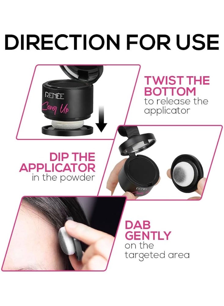 رينيه بودرة رينيه لتغطية الشعر - أسود، تساعد على تغطية جذور الشعر الرمادية وفراغات الشعر فورًا، غنية بالأصباغ، تمنح الشعر كثافةً وامتلاءً، تدوم طويلًا بلمسة نهائية مطفية، بودرة لتطبيق مثالي، 4 غرام - Image 5