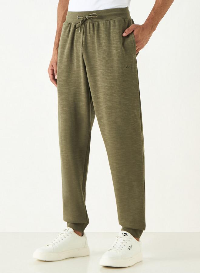 Kappa Logo Detail Joggers with Drawstring Closure and Pockets - Image 1