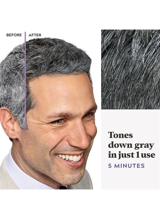 Just For Men - Just For Men Touch of Gray, Mens Hair Color Kit with Comb Applicator for Easy Application, Great for a Salt and Pepper Look - Black, T-55, Pack of 3 - Image 1