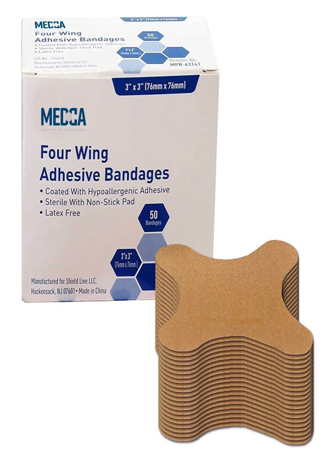 MEDca Flexible Knuckle Fabric Bandages - 50 Count Box of Flex Fabric Adhesive Bandages Knuckle Bandages for Finger Care and to Protect Wounds - Image 1