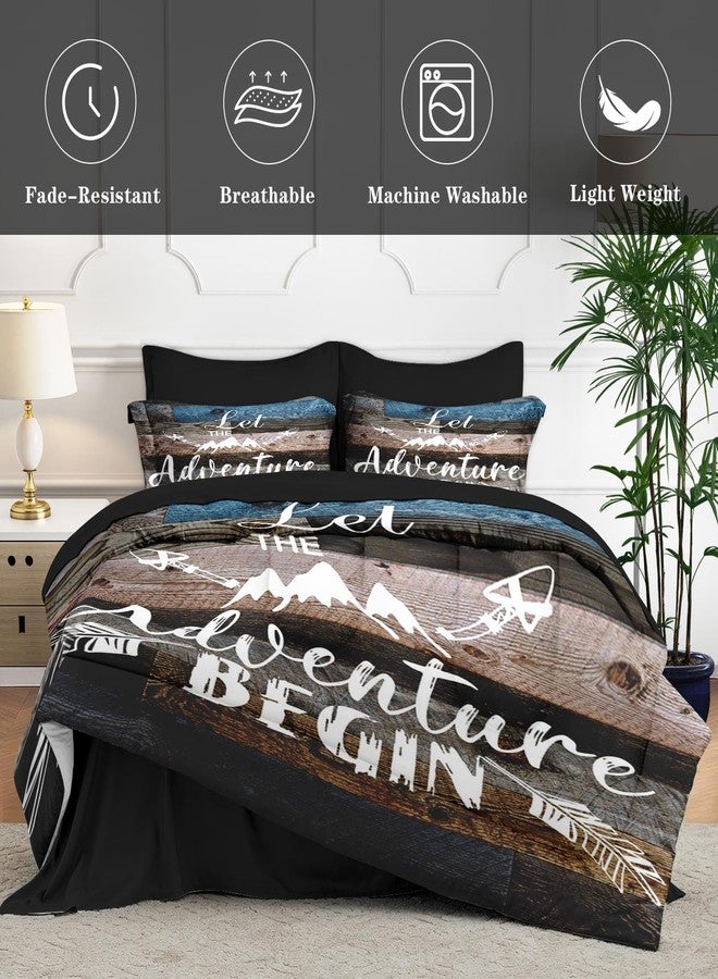 WeCozy 7 Pcs Queen Size Comforter Set with 2 Pillowcases & 2 Shams, Adventure Motivational Bedding Set for Kids and Adults, Vintage Inspirational World Bed in a Bag with Flat Sheet and Fitted Sheet - Image 5