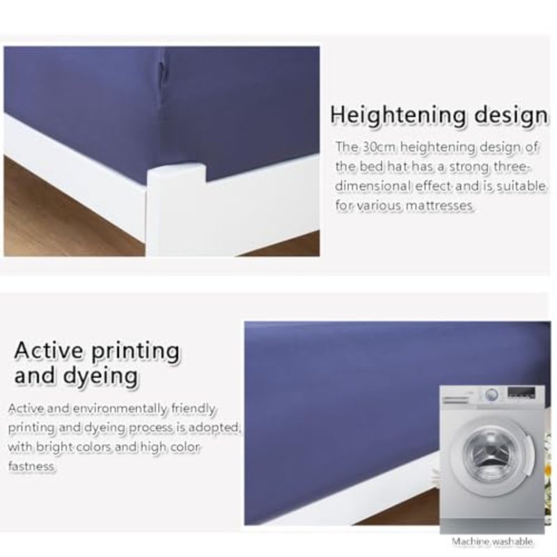 3 Pcs Fitted Sheet Set, Fits Bed, Moisture Wicking, Soft, Breathable Bedding Fits Mattresses Up to 30Cm Thick, Comfortable 1 Fitted Sheetand2 Pillowcases for Home Hotel-King - Image 5