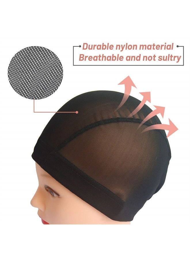 Bevisun 10 PACK Wig Caps for Wig Making - Stretchable Dome Mesh Wig Caps for Women Lace Front Wig（Black） (10pcs)