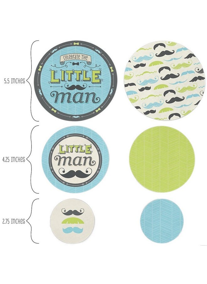 Big Dot of Happiness Dashing Little Man Mustache Party Baby Shower Or Birthday Party Giant Circle Confetti Party Decorations Large Confetti 27 Count  - Image 2
