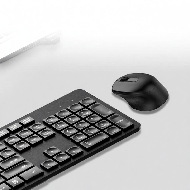 FUDE 2.4G Wireless Keyboard Combo Ergonomic Water Drop Keycaps Low Noise White Keyboard Set - Plug Play Wireless Keyboard Combo for Office - Image 5