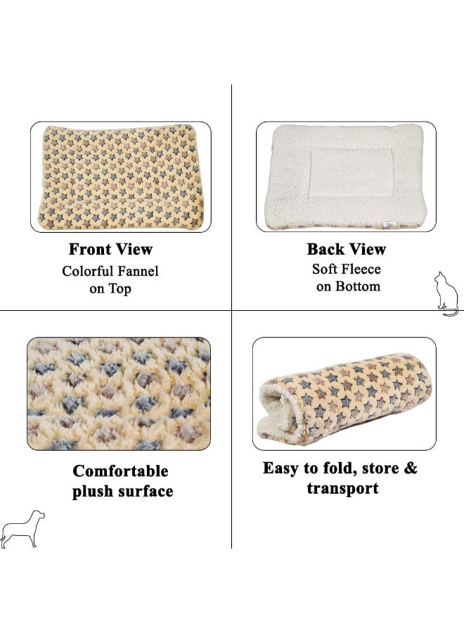 أن ان سي بيتس بطانية من الصوف للحيوانات الأليفة ذات وجهين من القطيفة، قابلة للتنفس، قابلة للغسل، وخفيفة الوزن، بطانية للحيوانات الأليفة بنمط نجمة لطيف، مريحة، قابلة للغسل، ناعمة ورقيقة، مناسبة للحيوانات الأليفة الصغيرة، 50 سم (أصفر) - Image 3