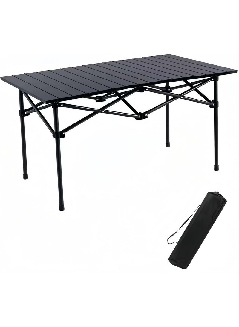 Inabyte 95×56cm Aluminum Alloy Folding Camping Table, Portable Egg Roll Table with Carry Bag, Lightweight Waterproof Outdoor Table for Camping, Picnic, BBQ, Patio & Balcony - Image 1