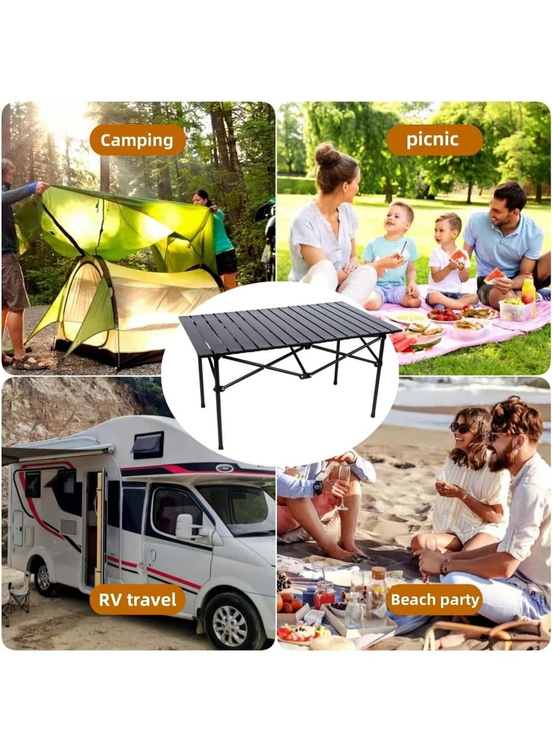 Inabyte 95×56cm Aluminum Alloy Folding Camping Table, Portable Egg Roll Table with Carry Bag, Lightweight Waterproof Outdoor Table for Camping, Picnic, BBQ, Patio & Balcony - Image 4