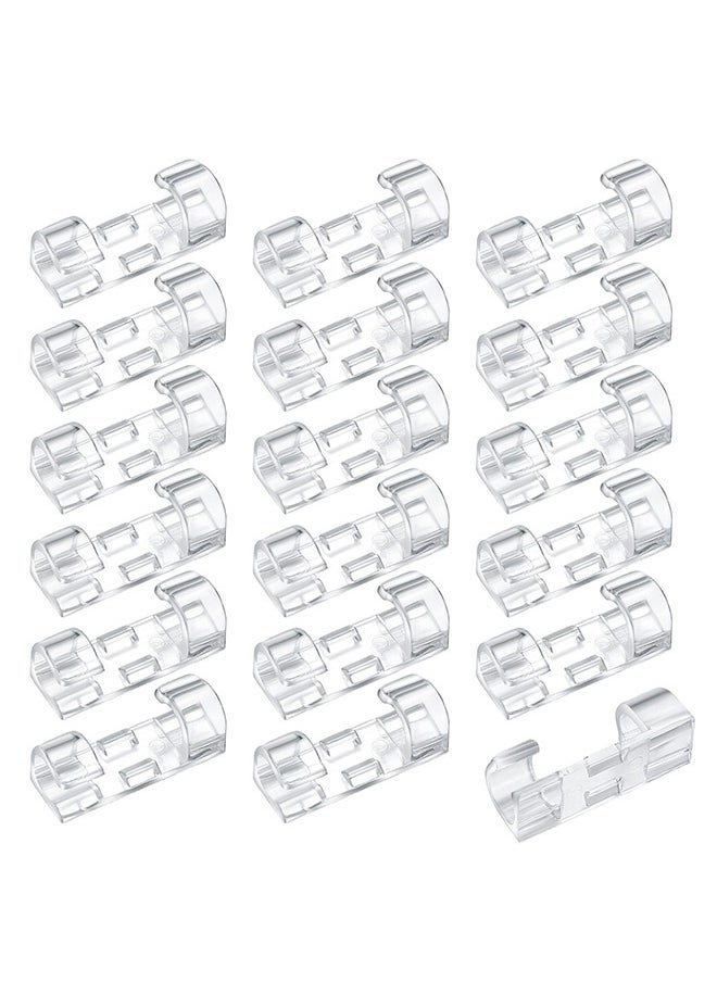 Peachjoy 60 Pcs Adhesive Cable Clips, Cable Management Clips, Clear Cable Organizer, Cord Holder, Wire Clips, Sticky Cable Wire Cord Clips Holder for Car Office Home Desktop PC TV Laptop Ethernet Cable  - Image 1