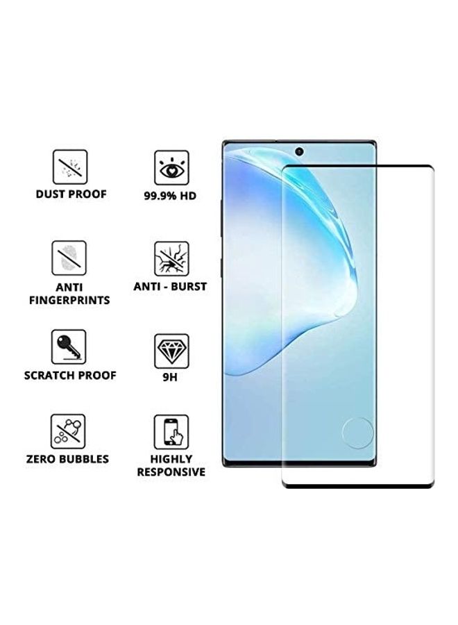 أي سي إس لاصقة حماية للشاشة من الزجاج المقوى لهاتف سامسونج جالاكسي نوت 10 أسود إيدج/شفاف - Image 2