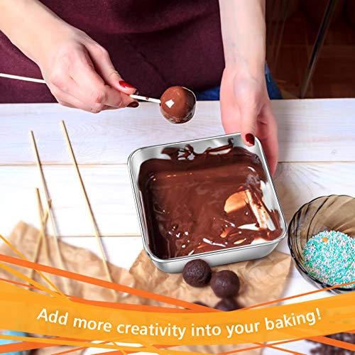 P&P CHEF Square Baking Cake Pans, Small Stainless Steel Lasagna Brownie Pan For Birthday Cake Bread Pie, Non-toxic & Durable, Smooth Rim & Leakproof, Oven & Dishwasher Safe, 6 Inch & 2 Pcs - Image 5