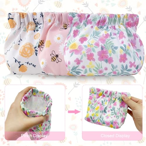 MAYCREATE® Small Pouches for Women, 3pcs Makeup Pouch for Girls, Floral Print Cute Coin Pouch for Women, Oxford Cloth Cosmetic Lipstick Pouches Combo - Image 4