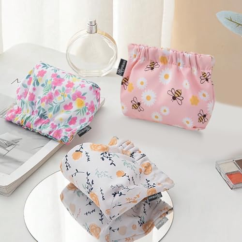 MAYCREATE® Small Pouches for Women, 3pcs Makeup Pouch for Girls, Floral Print Cute Coin Pouch for Women, Oxford Cloth Cosmetic Lipstick Pouches Combo - Image 5