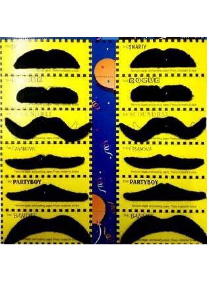 ار اس شارب ولحية اصطناعية لاصقة ذاتيًا من RS Assorted للأطفال باللون الأسود (6 قطع) - Image 1