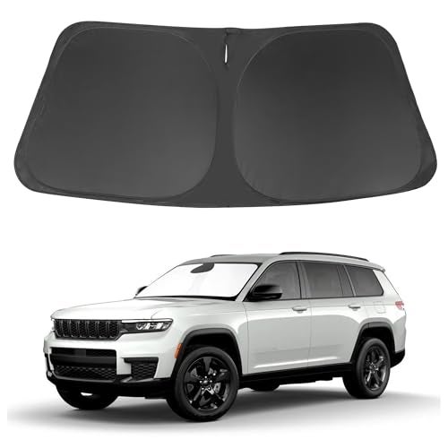 LHFLIVE Windshield Sun Shade Custom Fit 20212024 2025 2026 Jeep Grand Cherokee LJeep Grand Cherokee SUV Accessories Front Window Sunshade Sun Visor Protector Blocks Rays - Image 1