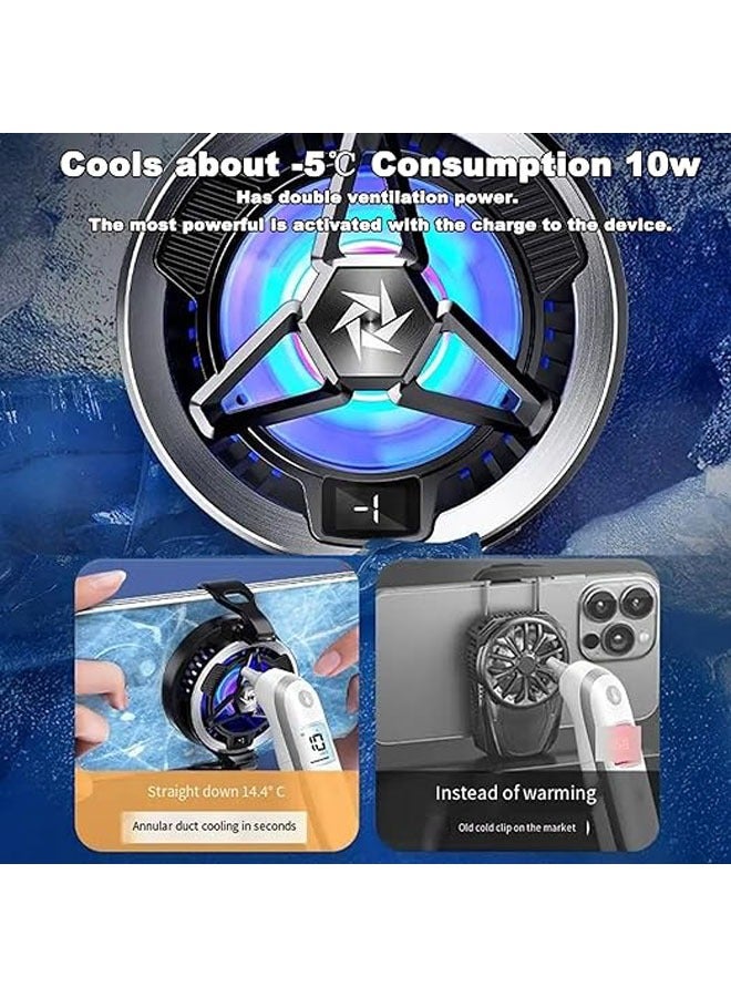 general Mobile Phone Cooler Magnetic Phone Cooling Fan with Semiconductor Cooling Chip, Universal Mobile Phone Semiconductor Cooler for Android/Tablet/iPad Games - Image 5