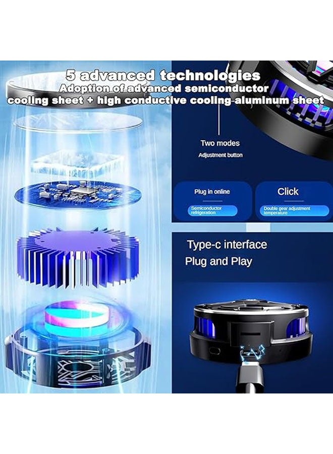 general Mobile Phone Cooler Magnetic Phone Cooling Fan with Semiconductor Cooling Chip, Universal Mobile Phone Semiconductor Cooler for Android/Tablet/iPad Games - Image 4