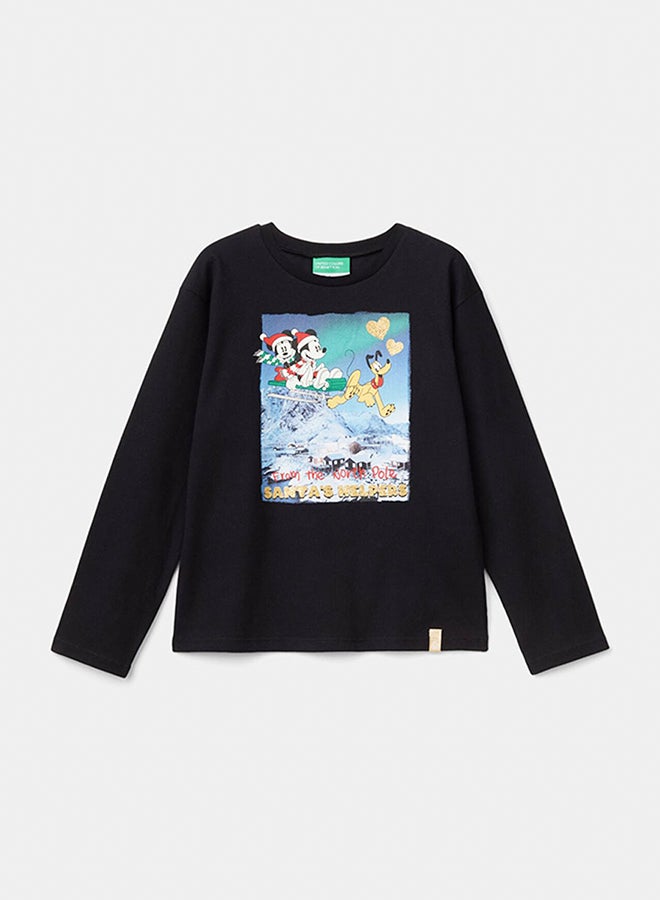 Benetton Minnie and Mickey Mouse Christmas t-shirt  - Image 1