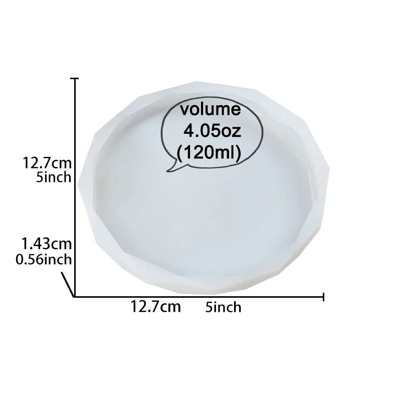ARTOOL Round Shape Resin Art Mold Decorative DIY Multipurpose Diamond Cut Agate Making Silicone Coaster Epoxy UV Resin Art Mould 95 mm Set of 1 (B8) - Image 2