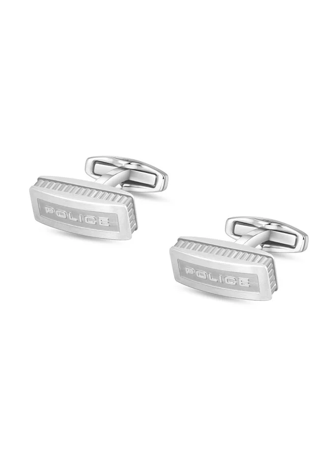 POLICE Ridgeline Rectangular Stainless Steel Cufflinks for Men