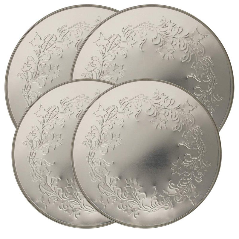 Range Kleen 4 Pack Round Ivy Embossed Silver Burner Kovers with 2 8.5 Inch and 2 10.5 Inch - Image 5
