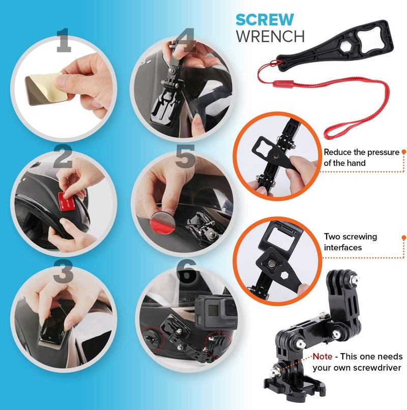MiPremium Motorcycle Helmet Chin Mount Kit for GoPro and Other Action Cameras - Image 5