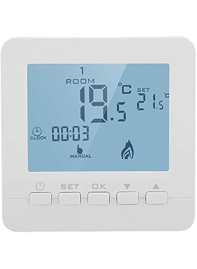 Thermostat Temperature Controller, Programmable Digital Thermostat LCD Screen Heat Pump Smart Thermostat, with Children Lock Protection, Data Memory, Holiday Mode, Different Working Modes - Image 1