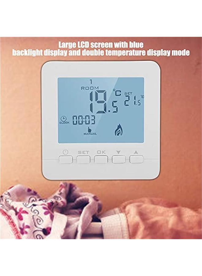 Thermostat Temperature Controller, Programmable Digital Thermostat LCD Screen Heat Pump Smart Thermostat, with Children Lock Protection, Data Memory, Holiday Mode, Different Working Modes - Image 2